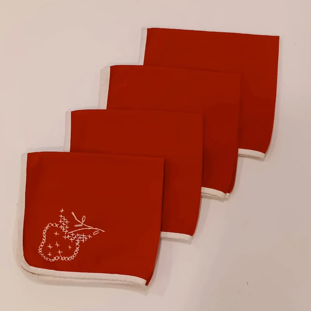 Vintage 1960s Strawberry Tea/Luncheon Napkins Set of 4